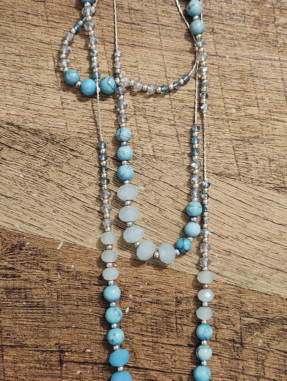 Jones New York Long Silver And Blue Necklace - Picture 5 of 10